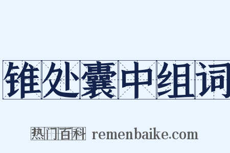 锥处囊中组词是什么意思的图片